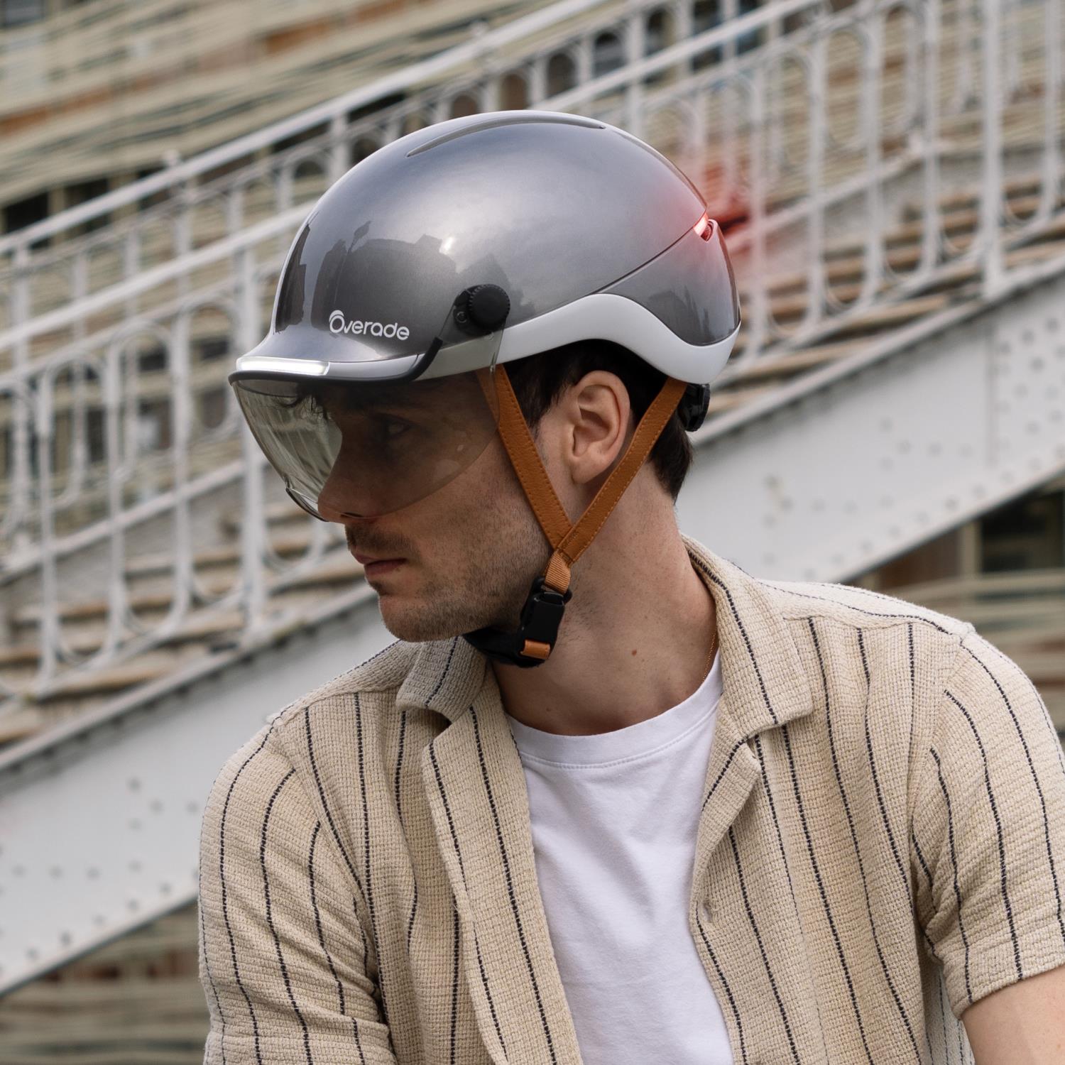 Overade LIFE - Casque Vélo Lumineux avec Clignotants