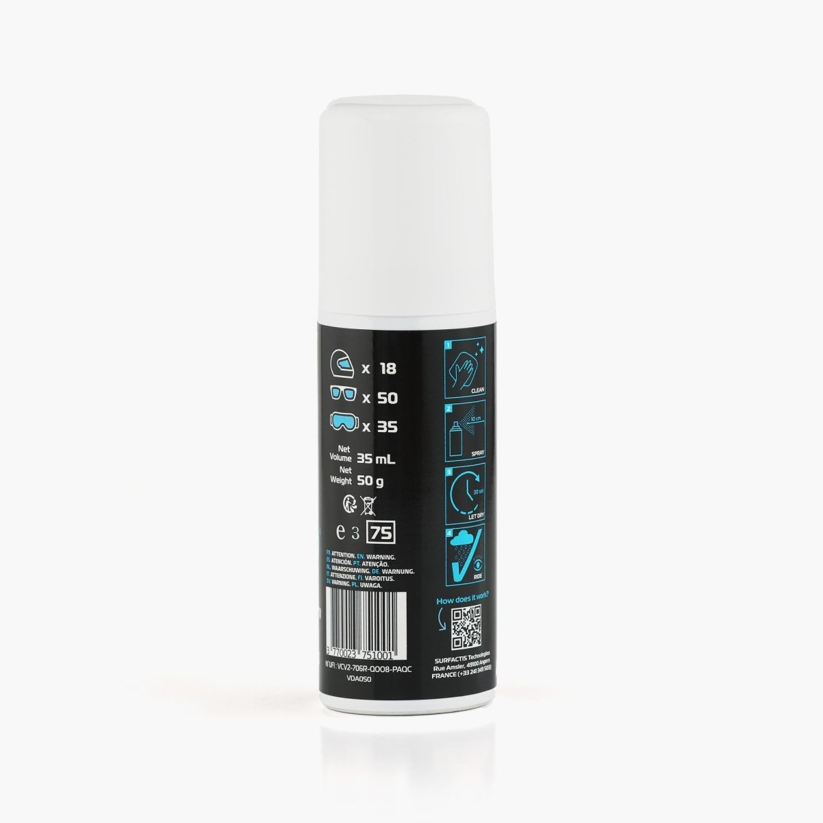 Spray ANTI - PLUIE VISIODRY® - Pour Visière Casque LIFE - Overade