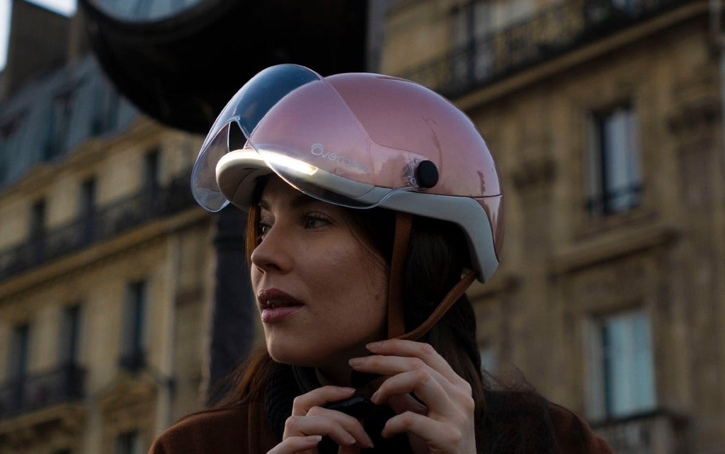 can you wear motorcycle helmet on moped Prima (Lavender, With Shield) E-scooter helmet: Visor or not?
