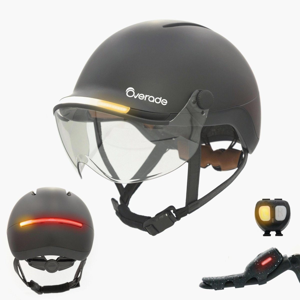 Overade LIFE - Casque Vélo Lumineux avec Clignotants - Overade