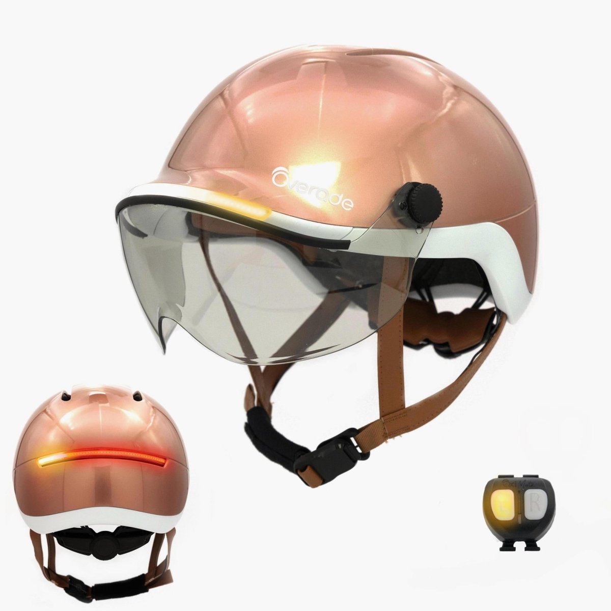 Overade LIFE - Casque Vélo Lumineux avec Clignotants - Overade